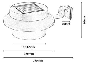 Rabalux 77205 -LED Solární nástěnné svítidlo MONTORO LED/0,06W/1,2V 300 mAh IP44
