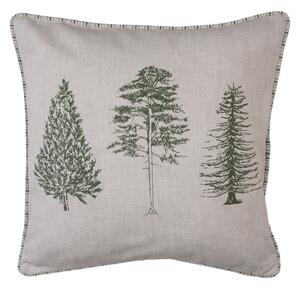 Béžový povlak na polštář se vzorem jehličnatých stromů Natural Pine Trees – 40x40 cm