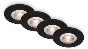BRILO 7998-045 LED vestavná svítidla, pr.9 cm, 4x LED, 4,9 W, 480 lm, matná černá - BRILO