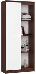 Ak furniture Regál Rexa 80 cm 1 skříňka a 4 police wenge/bílý