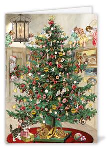 Dům Vánoc Dvoustránková vánoční pohlednice Stromeček 12 x 17 cm