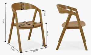 Stohovatelná dubová židle - celodřevěná