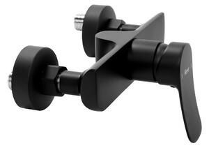 Rea Dart, nástěnná sprchová baterie 150 mm s ruční bodovou sprchovou soupravou, černá matná, REA-B3302