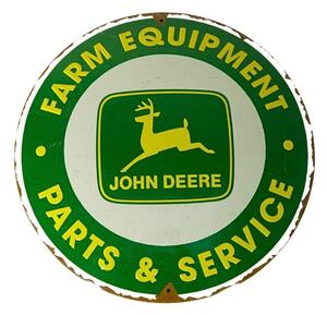 Plechová cedule John Deere, Ø 35 cm