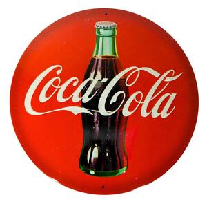 Plechová cedule Coca Cola, Ø 35 cm