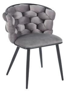 Designová jídelní židle EVANDOR - šedá / černá