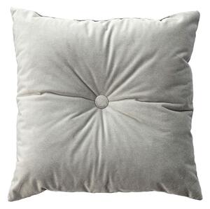 Sametový polštář Velvet s knoflíkem barva šedá látka lesklé, sametová