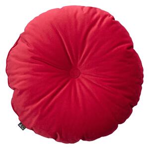 Sametový polštář s knoflíkem barva červená látka lesklé, sametová