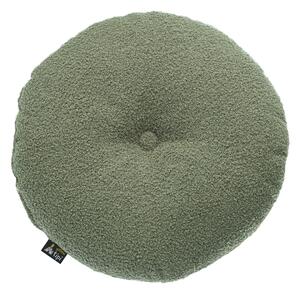 Sametový polštář s knoflíkem barva zelená látka pletený vzor