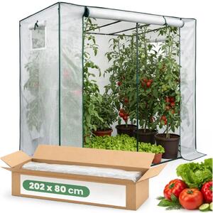 Zahradní skleník 202x80x170 cm LUMPAN - bílý