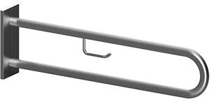 Bemeta Design HELP: Madlo, 850 mm, ve tvaru U, s držákem TP, s krytkou, nerez, mat - 301807322