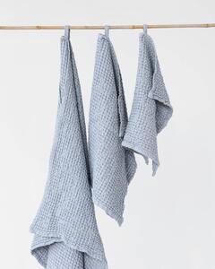 Magic Linen Světle šedá sada vaflových ručníků (3 ks)