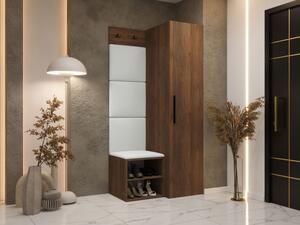 Předsíň Hekurt III, Barva: ořech warmia, Barva látek:: ekokůže Soft 017 (bíla) 5903211516689