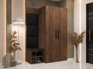 Předsíň Hekurt IV, Barva: ořech warmia, Barva látek:: ekokůže Soft 011 (černá) 5903211516788