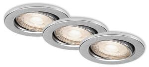 BRILONER 3ks LED vestavné svítidlo, pr. 8,6 cm, 5 W, hliník BRI 7147-039