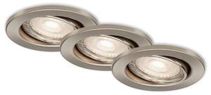 BRILONER 3ks sada LED vestavné svítidlo, pr. 8,6 cm, 5 W, matný nikl BRI 7147-032