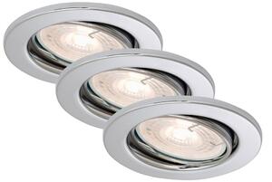 BRILONER 3ks sada vestavné svítidlo, pr. 8,6 cm, 5,5 W, chrom BRILO 7256-038