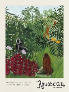 Obrazová reprodukce Monkeys in the Forest - Henri Rousseau, (30 x 40 cm)