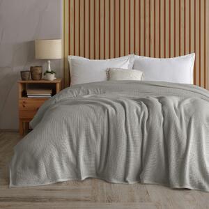 Bavlněný přehoz na postel Claire šedá, 220 x 240 cm
