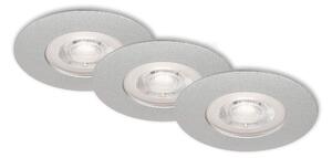 BRI 7046-034 3ks sada LED vestavné svítidlo, pr. 9 cm, 5 W, matný chrom - BRILONER