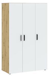 Třídveřová šatní skříň 111 cm RICHLAND - dub artisan / bílá