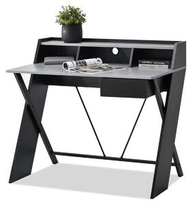 HezkýNábytek.cz PC stolek Aspart (beton + černá). 1109724