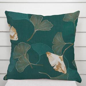 Biante Bavlněný povlak na polštář Sandra SA-428 Ginkgo listy na petrolejovém 50 x 60 cm