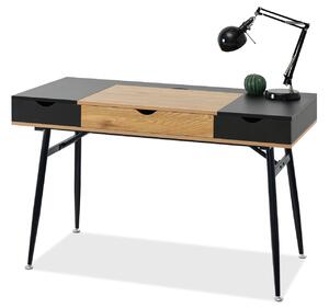 HezkýNábytek.cz PC stolek Baiden (dub černý + černá). 1109732