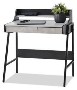 HezkýNábytek.cz PC stolek Borge (beton + černá). 1109733