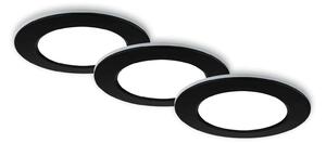 BRI 7034-035 CCT LED vestavná svítidla sada, pr.9,2 cm, 3x LED, 4,8 W, 450 lm, černá - BRILONER