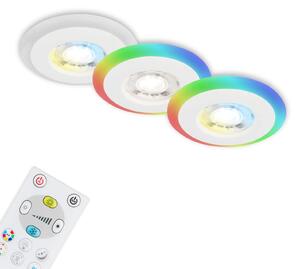 BRI 7040-036 LED vestavná svítidla sada, pr.8,4 cm, 3x LED, 5 W, 460 lm, bílé - BRILONER