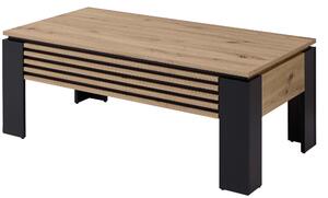 KONFERENČNÍ STOLEK, černá, dub artisan, kompozitní dřevo, 60/110/43-65 cm MID.YOU - Konferenční stolky, Online Only