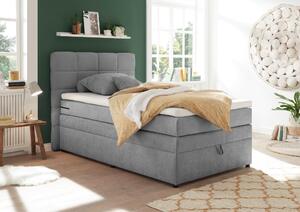 POSTEL BOXSPRING, 120/200 cm, světle šedá MID.YOU - Postele s úložným prostorem, Online Only