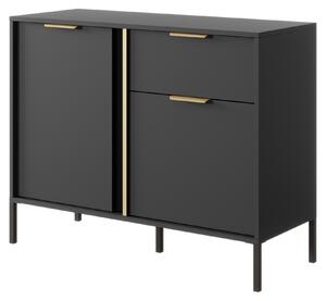 Kompaktní komoda do obývacího pokoje a lonice, barva antracit, rozmry 103 x 39,5 x 81,4 cm