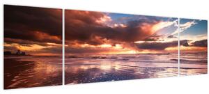 Obraz - Večerní pláž (170x50 cm)