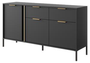 Iroká komoda vhodná do obývacího pokoje i lonice, barva antracit, rozmry 153 x 39,5 x 81,4 cm