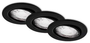 BRILONER 3ks LED vestavné svítidlo, pr. 8,6 cm, 5 W, černá BRI 7147-035