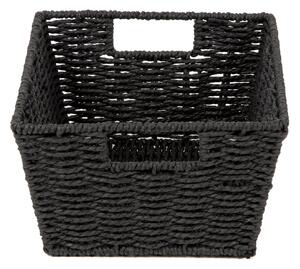 Ručně pletený úložný košík Compactor ETNA, 31 x 24 x 14 cm, černý