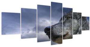 Obraz - Vlčí hlava (210x100 cm)