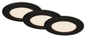BRI 7053-035 3ks sada LED vestavné svítidlo, pr. 11,5 cm, 6 W, 650 lm, černá - BRILONER