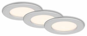 BRI 7053-034 3ks sada LED vestavné svítidlo, pr. 11,5 cm, 6 W, matný chrom - BRILONER