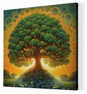 Obraz na plátně - Košatý strom života FeelHappy.cz Velikost obrazu: 40 x 40 cm