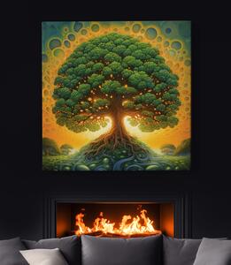 Obraz na plátně - Košatý strom života FeelHappy.cz Velikost obrazu: 40 x 40 cm