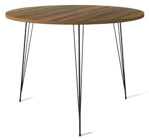 Kalune Design Kulatý jídelní stůl do obývacího pokoje Sandalf ořech