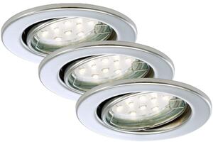 BRI 7225-038 3ks sada LED vestavné svítidlo, pr. 8,6 cm, 3 W, chrom - BRILONER