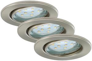 BRI 7225-032 3ks sada LED vestavné svítidlo, pr. 8,6 cm, 3 W, matný nikl - BRILONER
