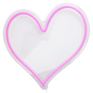 Nástěnné LED svítidlo SRDCE bílá/růžová