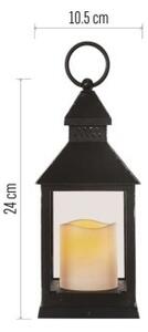 EMOS Lucerna LED dekorace Antik s časovačem teplá bílá blikající černá