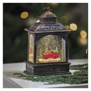 EMOS Vánoční LED lucerna s autíčkem a časovačem 21 cm teplá bílá