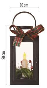 EMOS Vánoční lucerna se svíčkou Tupi 20 cm černá